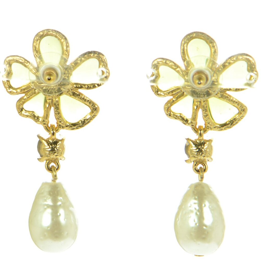 Oscar de la Renta Cloudy Resin Pearl Drop Earrings - Picture 7 of 10